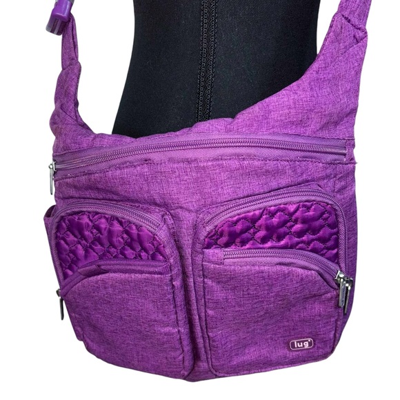 lug Handbags - Lug Monorail Crossbody Bag Purple Plum Pockets Adjustable Strap Hiking Travel